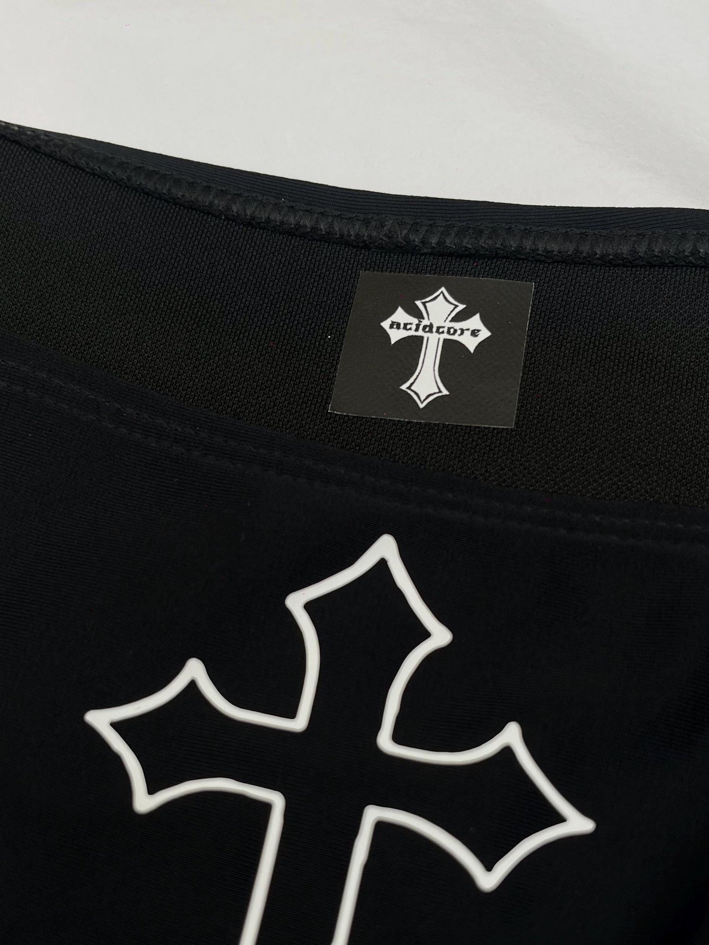 Gothic Cross Black Bikini – Tie String Halter Grunge Set Women's Swimsuit