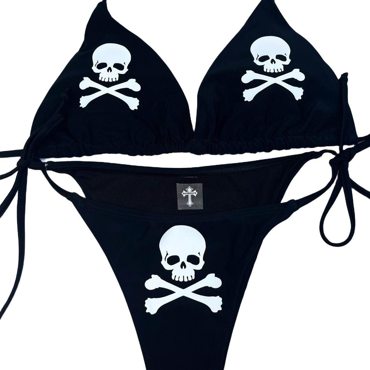 Front View: Goth Grunge Skulls Bikini