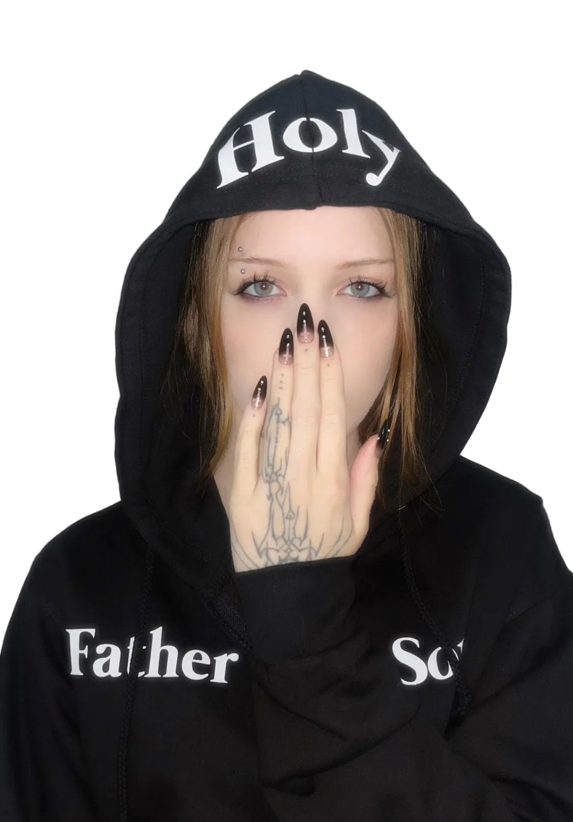 Grunge father son hoodie on model