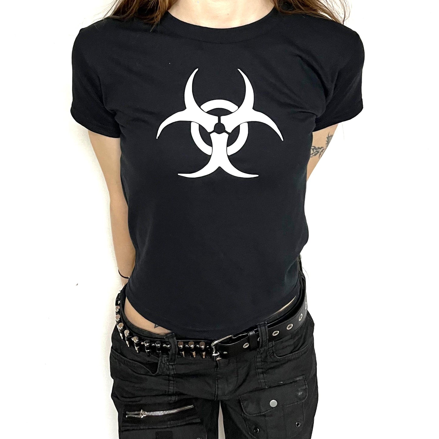 Front View: Y2K Biohazard Toxic Waste T-Shirt – by Acidcore