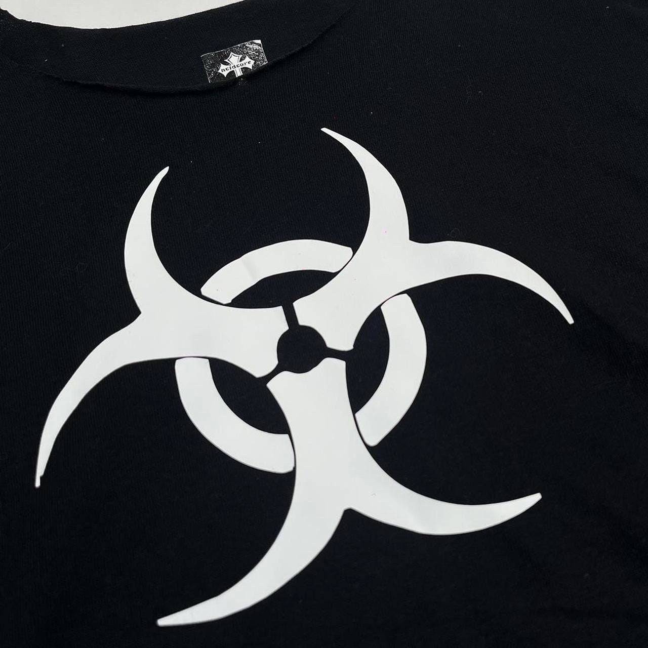 Biohazard Toxic Waste Symbol Graphic T-Shirt Alt Cyber Grunge