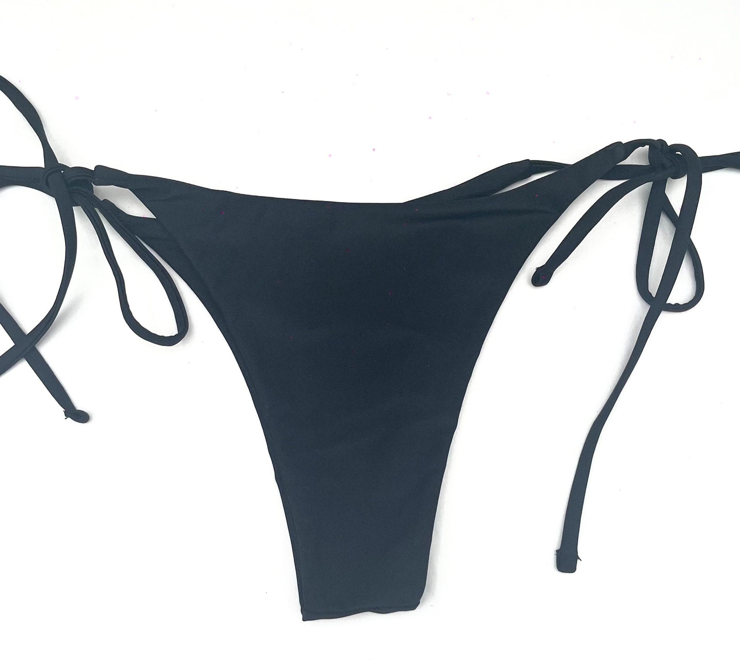 Black Y2K Biohazard Bikini Set – Halter Top & Tie V-String Bottoms Womens (White Print)
