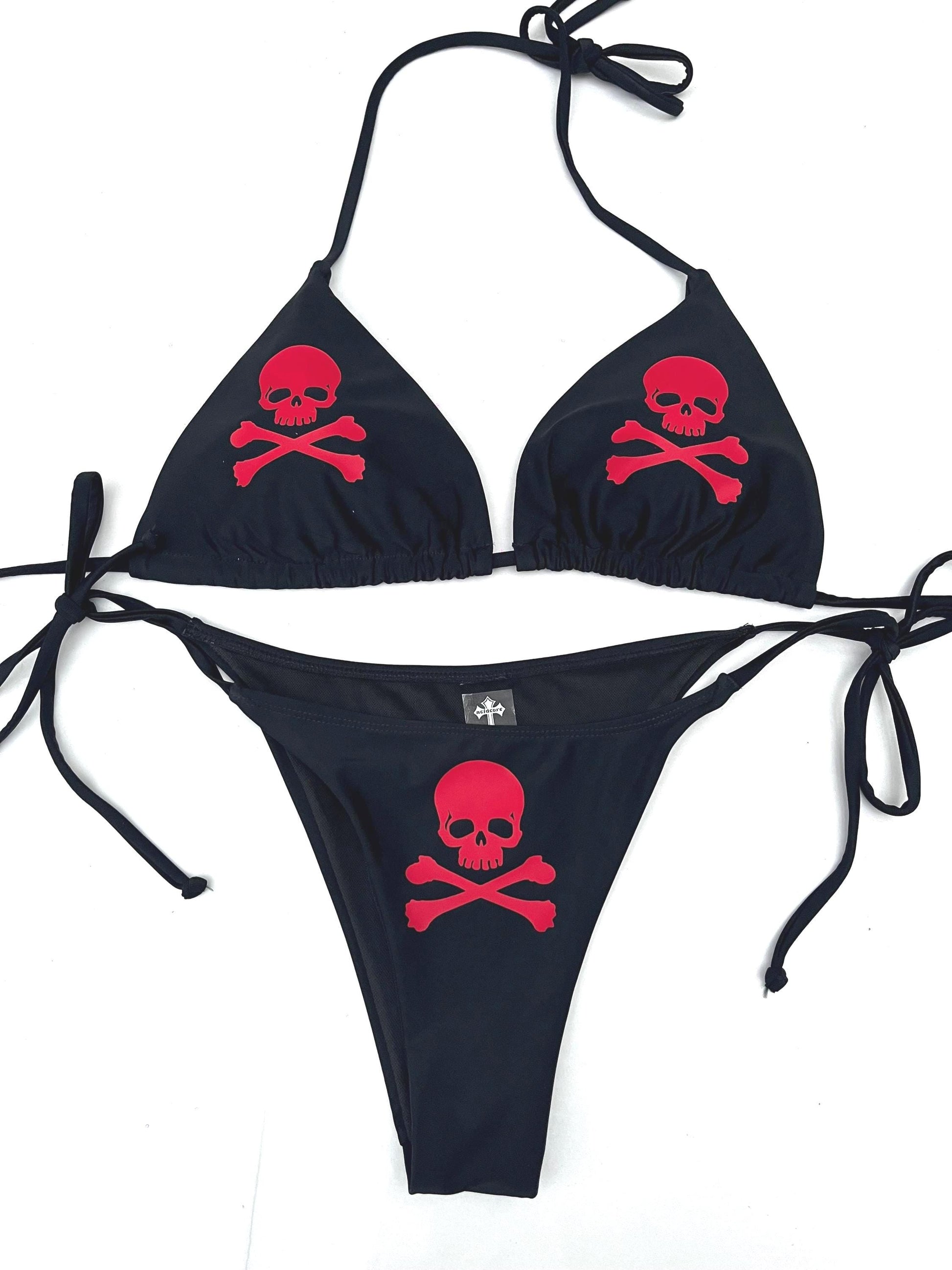 Front View: Emo Skulls Bikini