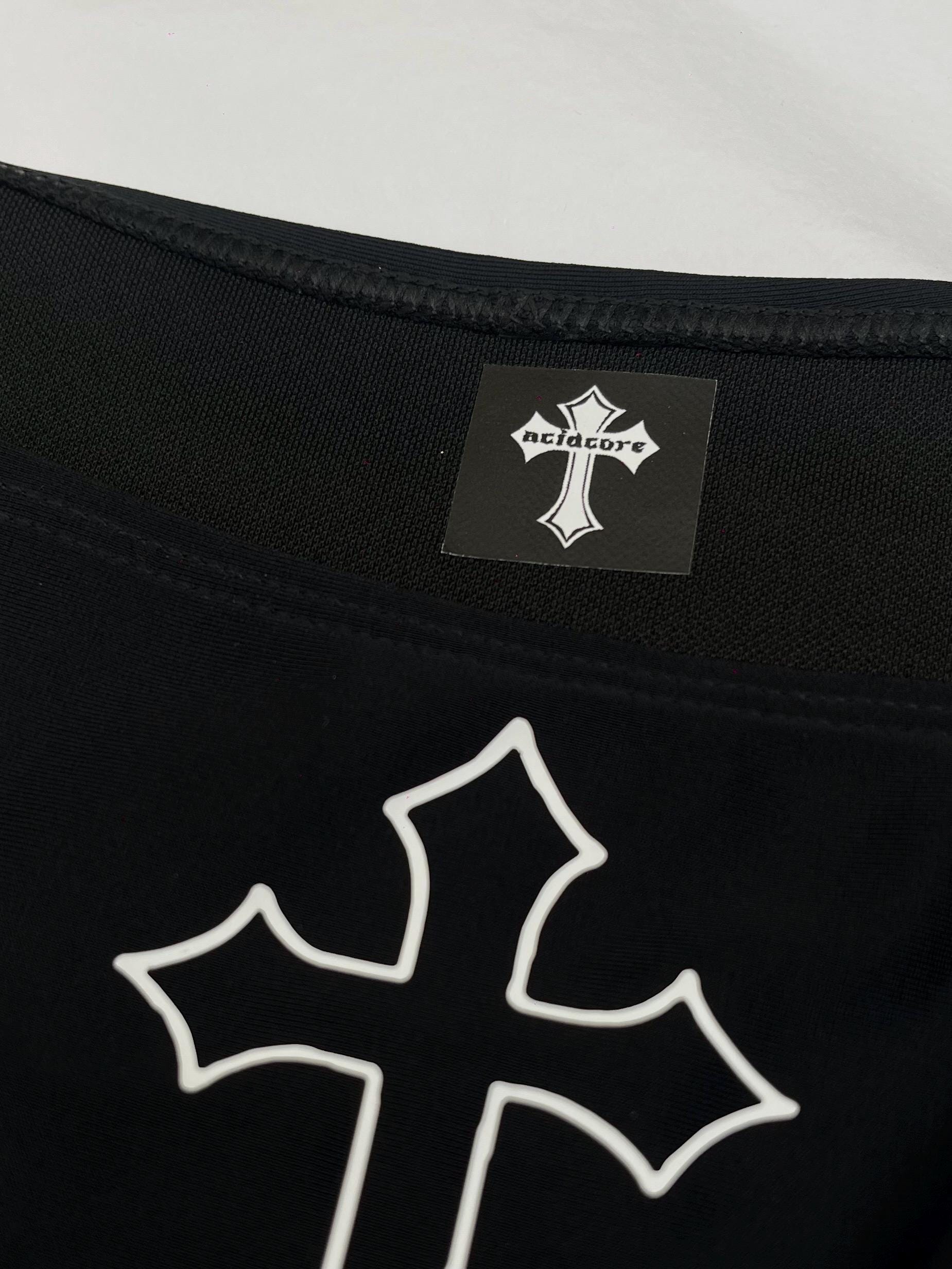 Gothic Cross Black Bikini – Tie String Halter Grunge Set Women's Swimsuit