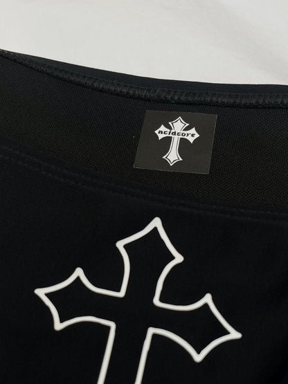 Gothic Cross Black Bikini – Tie String Halter Grunge Set Women's Swimsuit
