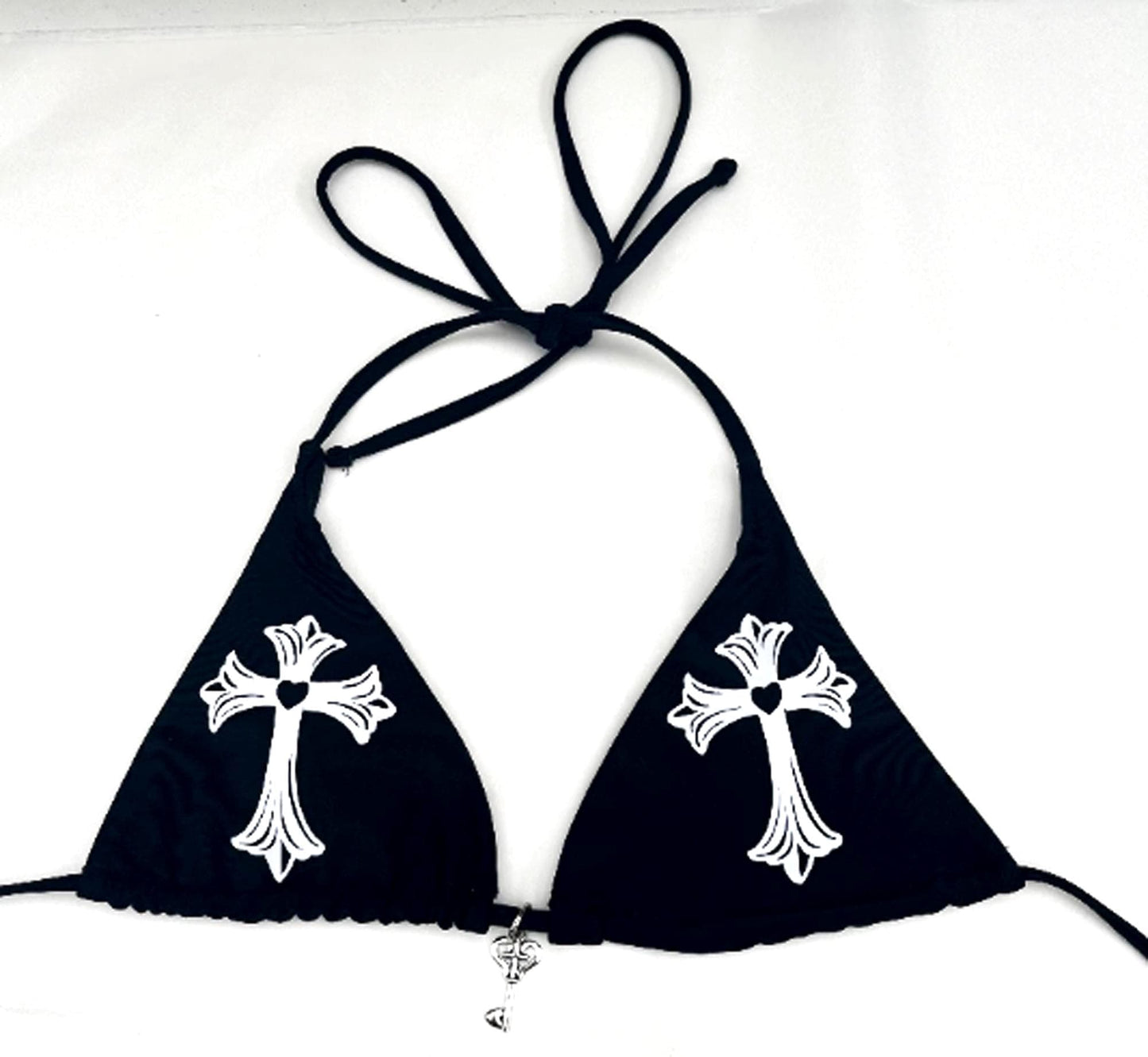 Gothic Cross Rave Set Bikini– Scene Girl Tie String Festival Outfit