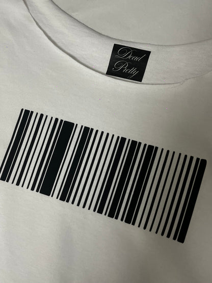 Black Barcode White-off-the-shoulder Top