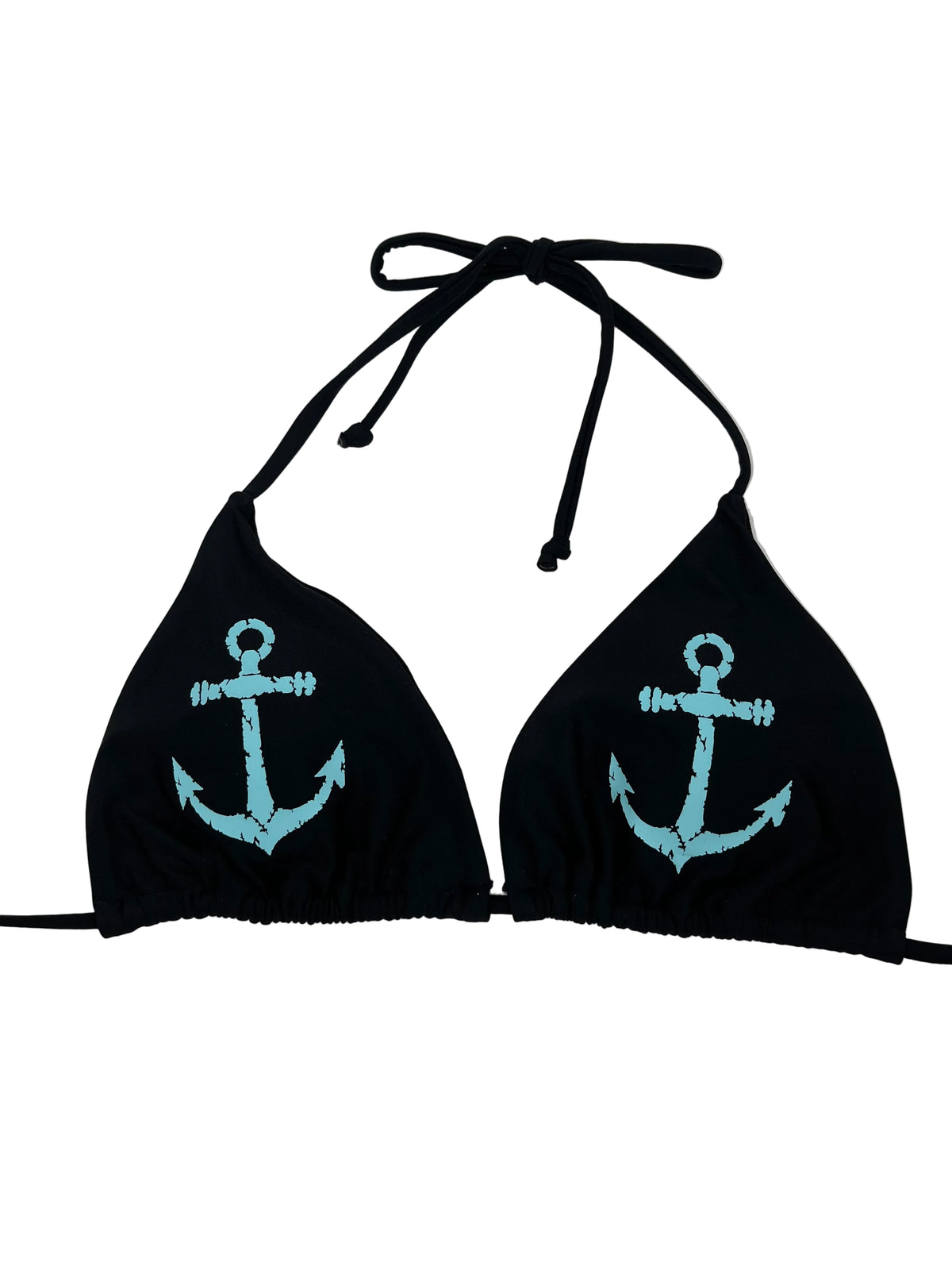 Y2K Black Aquamarine Anchor String Bikini Set