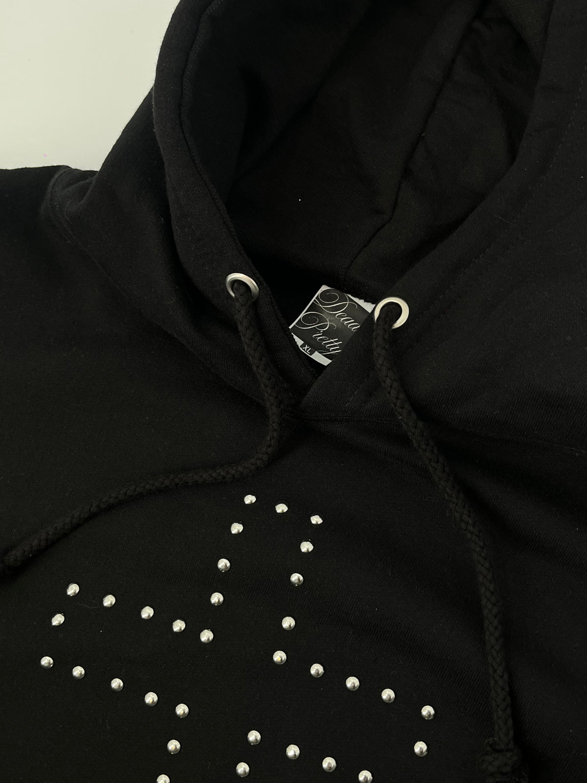 Black Studded Cross Oversized Goth Hoodie