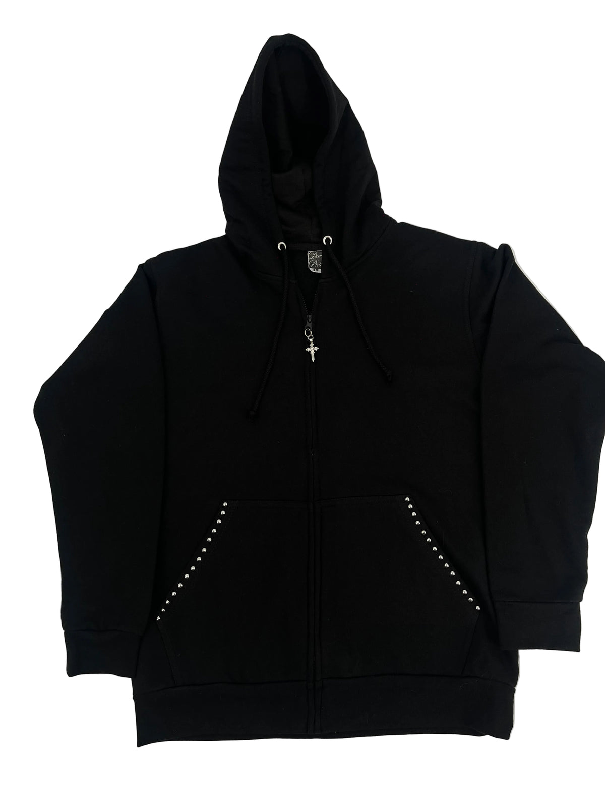 Gothic Dome Studded Grunge Zip Up Hoodie