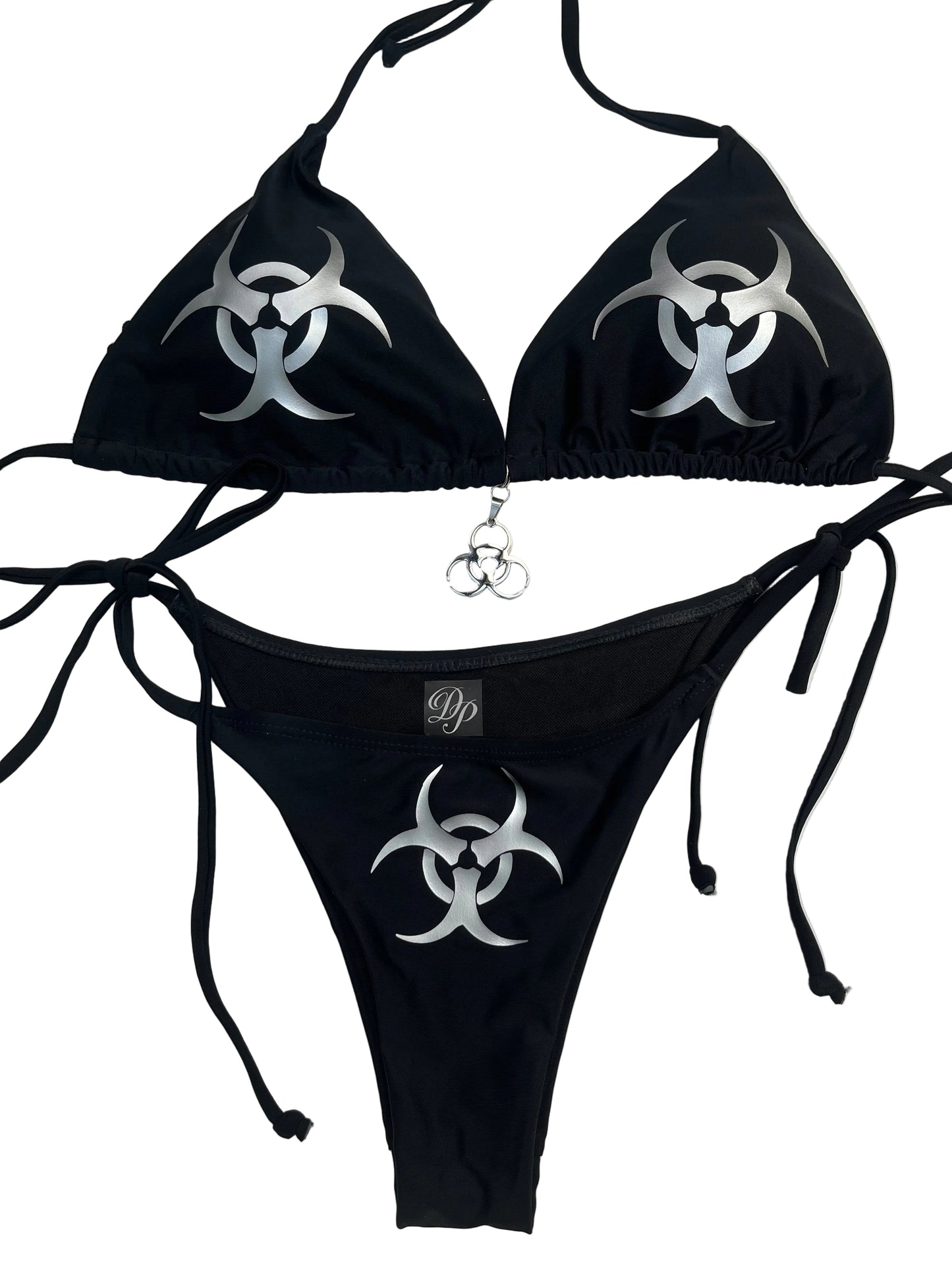 Silver Biohazard Bikini Bottoms
