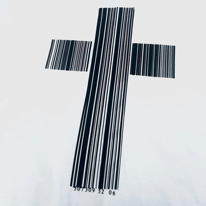 Black Cross Barcode White-off-the-shoulder Top
