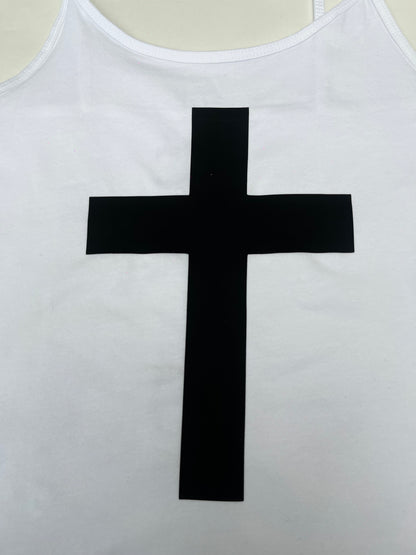 Black Cross Black Grunge Cami Vest Tank Top