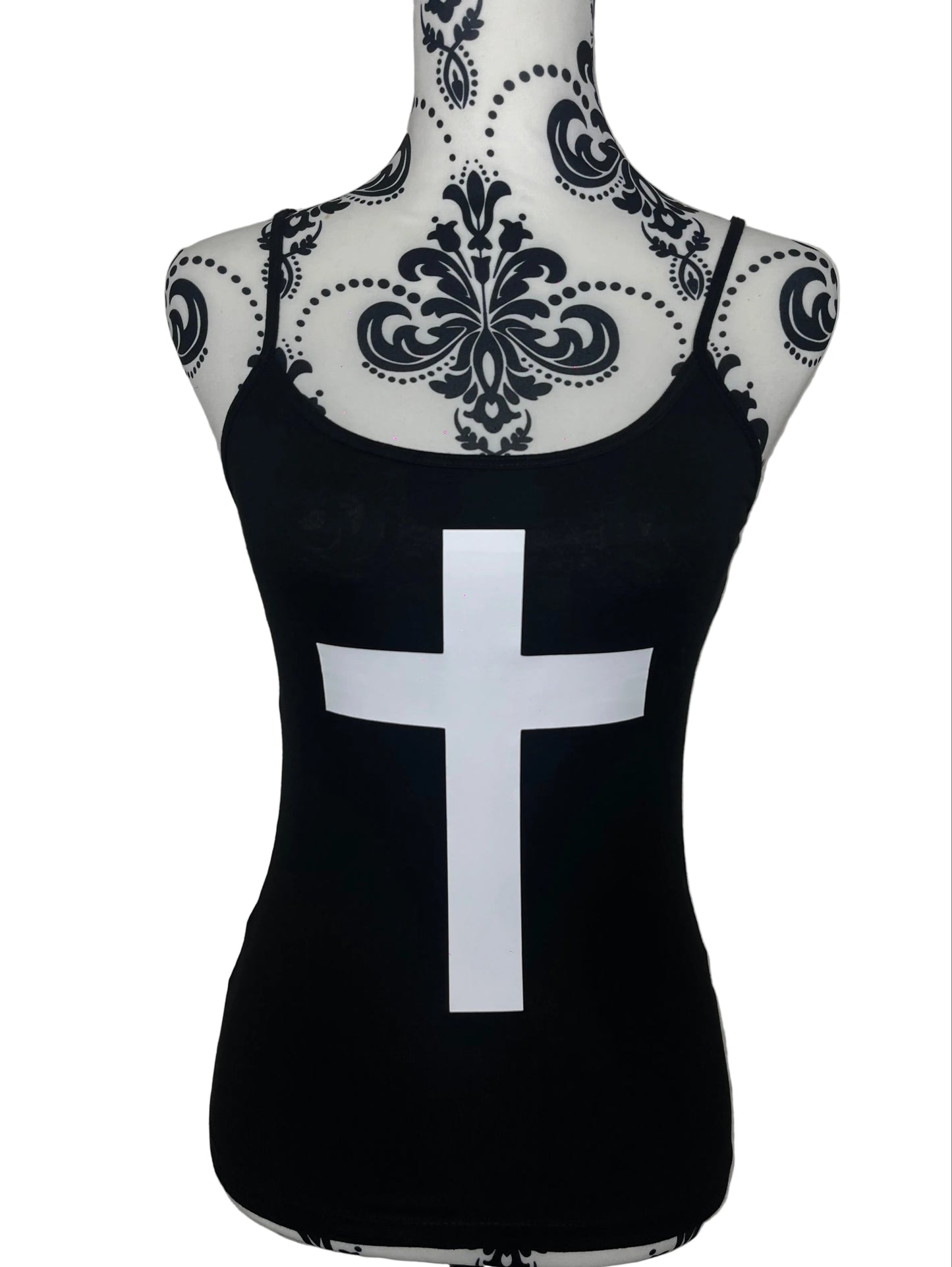 White Cross Black Grunge Cami