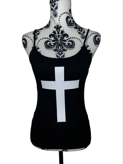 White Cross Black Grunge Cami