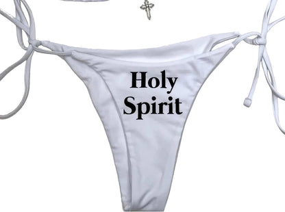 White Holy Spirit Father Son Bikini Bottoms