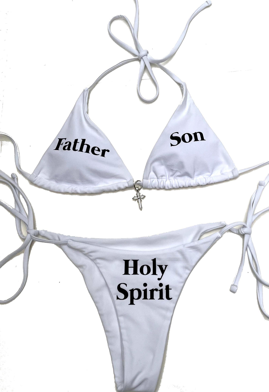 White Holy Spirit Father Son Bikini Set