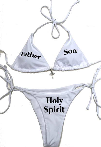 White Holy Spirit Father Son Bikini Set