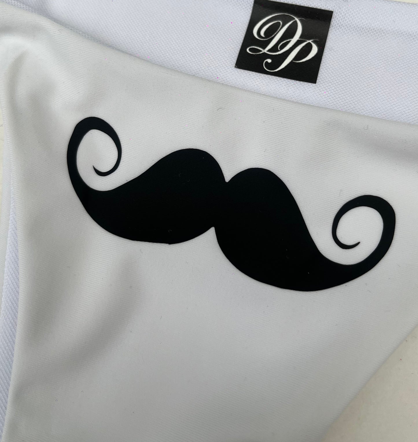 Y2K White Moustache Bikini Set