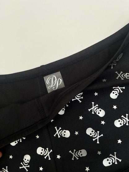 Pink Black Low Rise Booty Shorts All Over Star & Skull Design