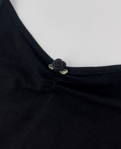 Y2K Black Ruched Halter Neck Cami