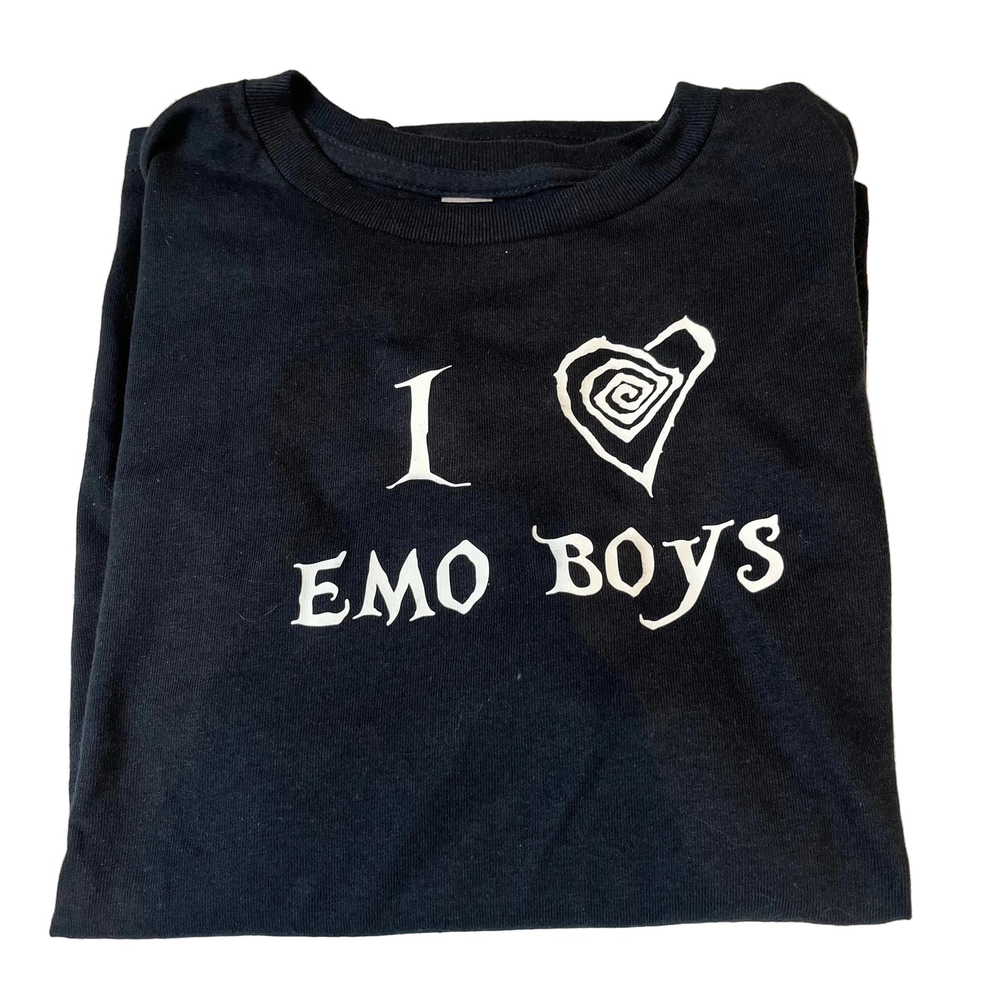 I Love Emo Boys Gothic Grunge Black T- Shirt Top