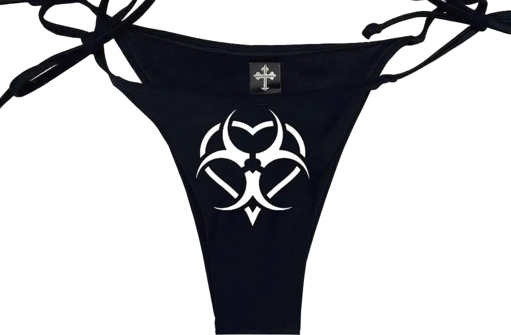 Heart Biohazard Black Bikini bottoms