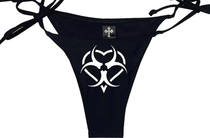 Heart Biohazard Black Bikini bottoms