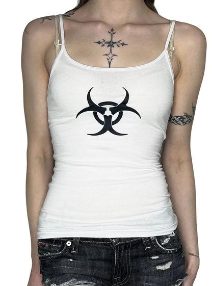 White Biohazard Warning Symbol Cami Tank Top