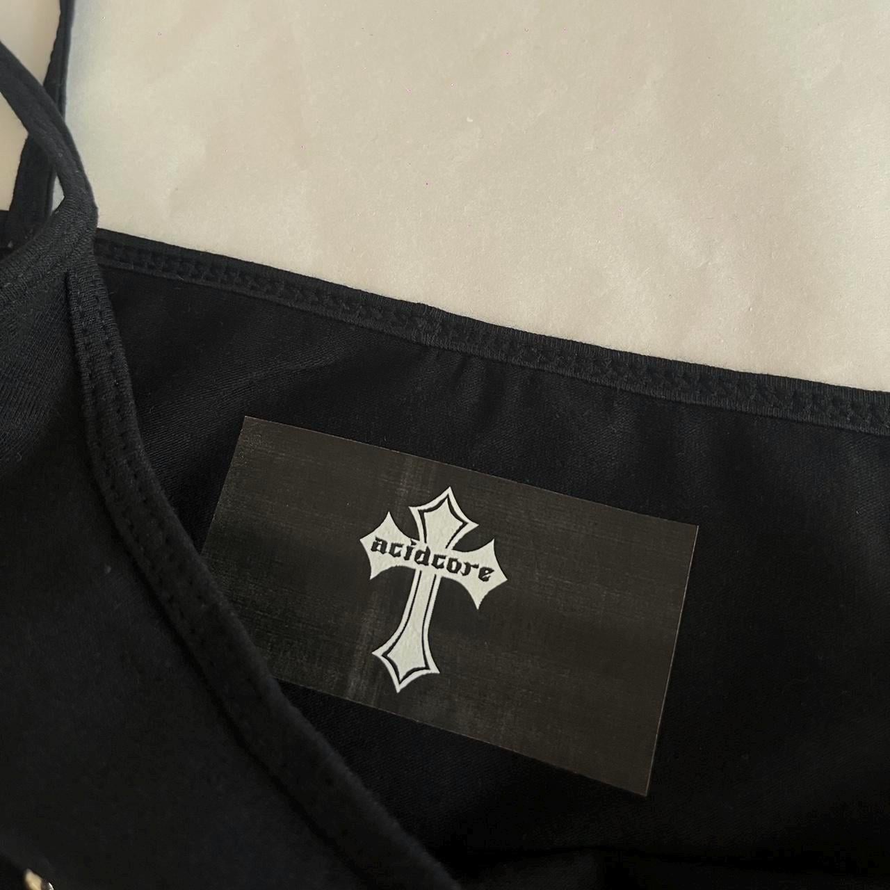 White Moustache Y2k Black Tank Top Vest