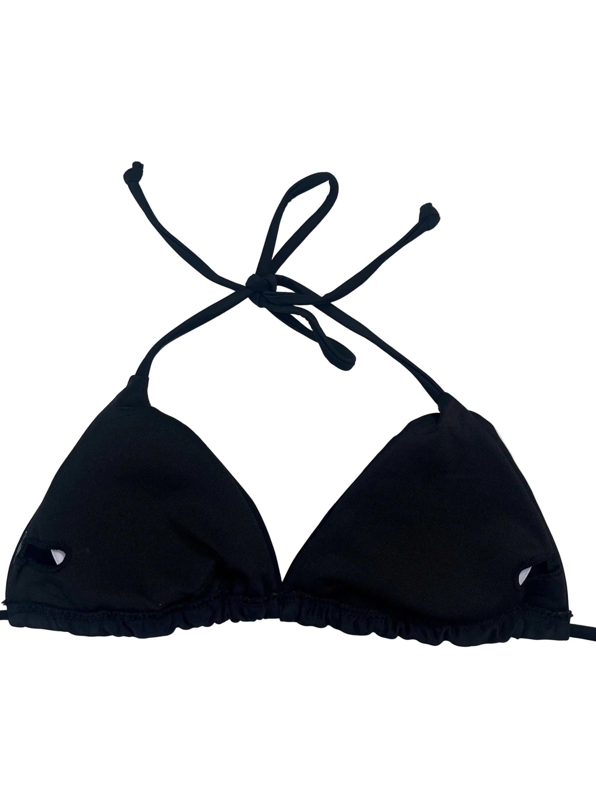 Women’s Fleur De Lis Cross Black String Bikini Halter Neck with Pendants